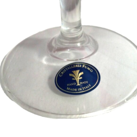 Cristalleria Fumo Wine Glasses Set of 4 Italy Crystal Red Green Amber Lilac IOB - Picture 8 of 9
